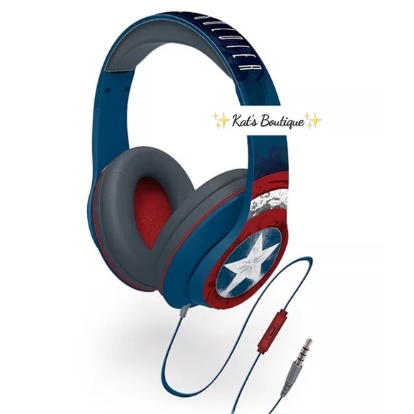 (NWT) iHome Captain America Kids Noise-Canceling Over Ear Headphones - Picture 1 of 12